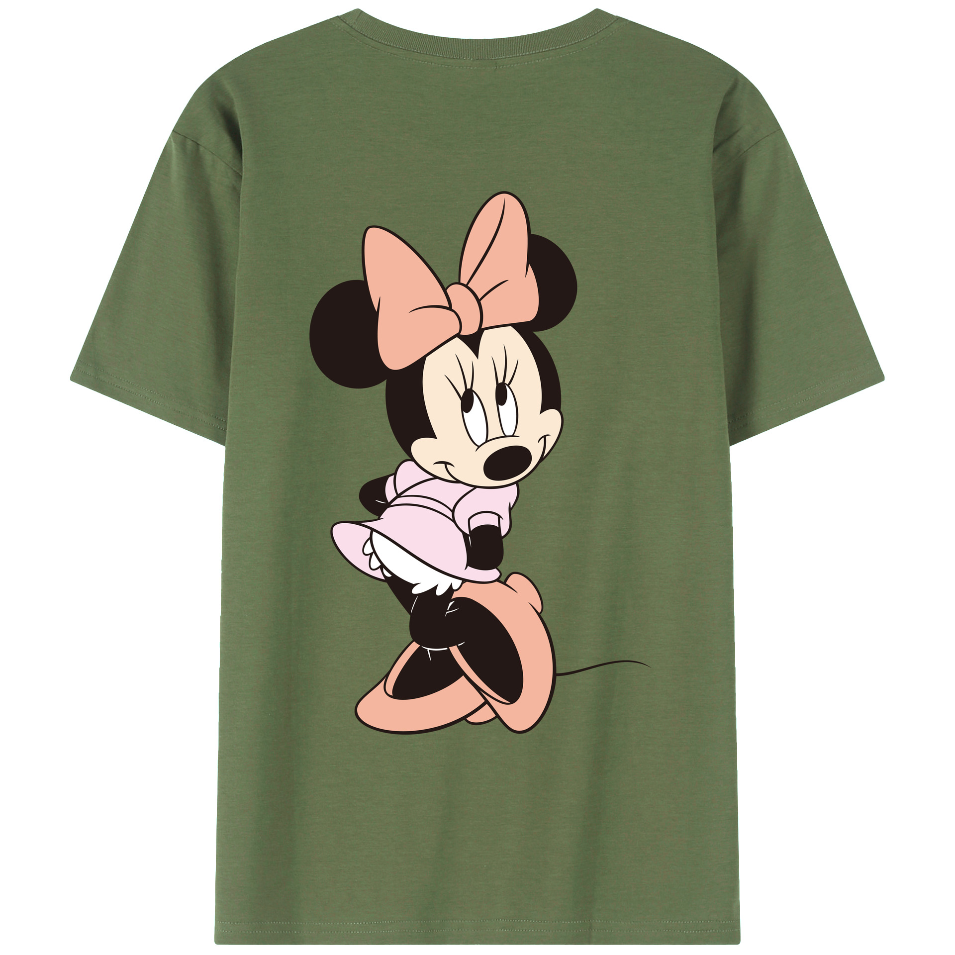 ミッキーマウス Mickey Mouse 綿100％ メンズ半袖Tシャツ（バックプリント） 通気性